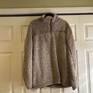 Cozy Tan Sherpa Fleece Pullover